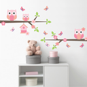 Ver imagem 3 de Adesivo de Parede Infantil Coruja Rosa Borboletas Galho Quarto Menina Bebe