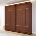 Ver imagem 1 de Guarda-Roupa Casal 2 Portas de Correr com Pés 229cm 100% MDF Talin Espresso Móveis Marrom/Jequitiba