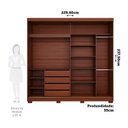 Ver imagem 4 de Guarda-Roupa Casal 2 Portas de Correr com Pés 229cm 100% MDF Talin Espresso Móveis Marrom/Jequitiba