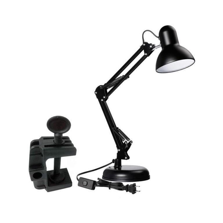 Luminária Garra+Base Mesa Articulável Leitura Desenho Preto