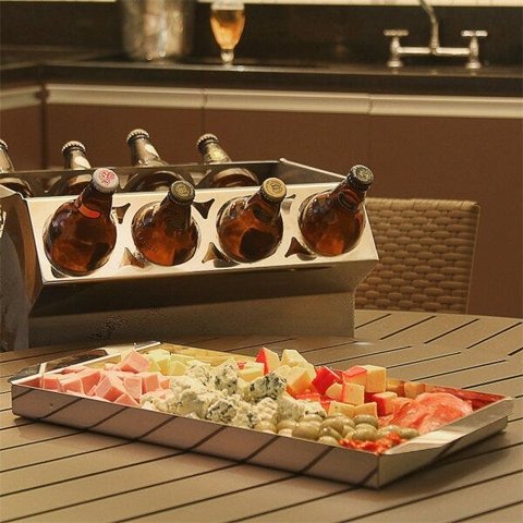 Bandeja Petisqueira 40 x 22 Cm - Inox Polido