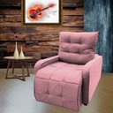 Ver imagem 1 de Poltrona Retratil e Reclinavel com Rodape Regulavel Sala Quarto Amamentação Azera Rosa