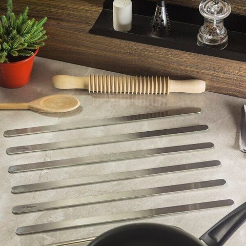 Kit 6 un Barra de Apoio Utensílios Pia/Cozinha-40 cm Inox Escovado