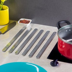 Kit 6 Un Barra de Apoio Utensílios Pia/Cozinha-30 Cm Inox Escovado