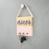 Porta-Chaves Em Pinus Rosa Amor 17Cm - 6