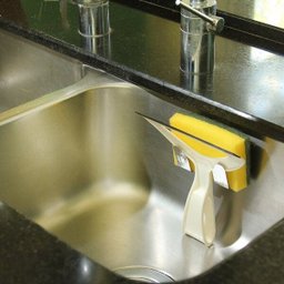 Suporte de Bucha e Rodinho de Pia com Ventosa - Inox - 1