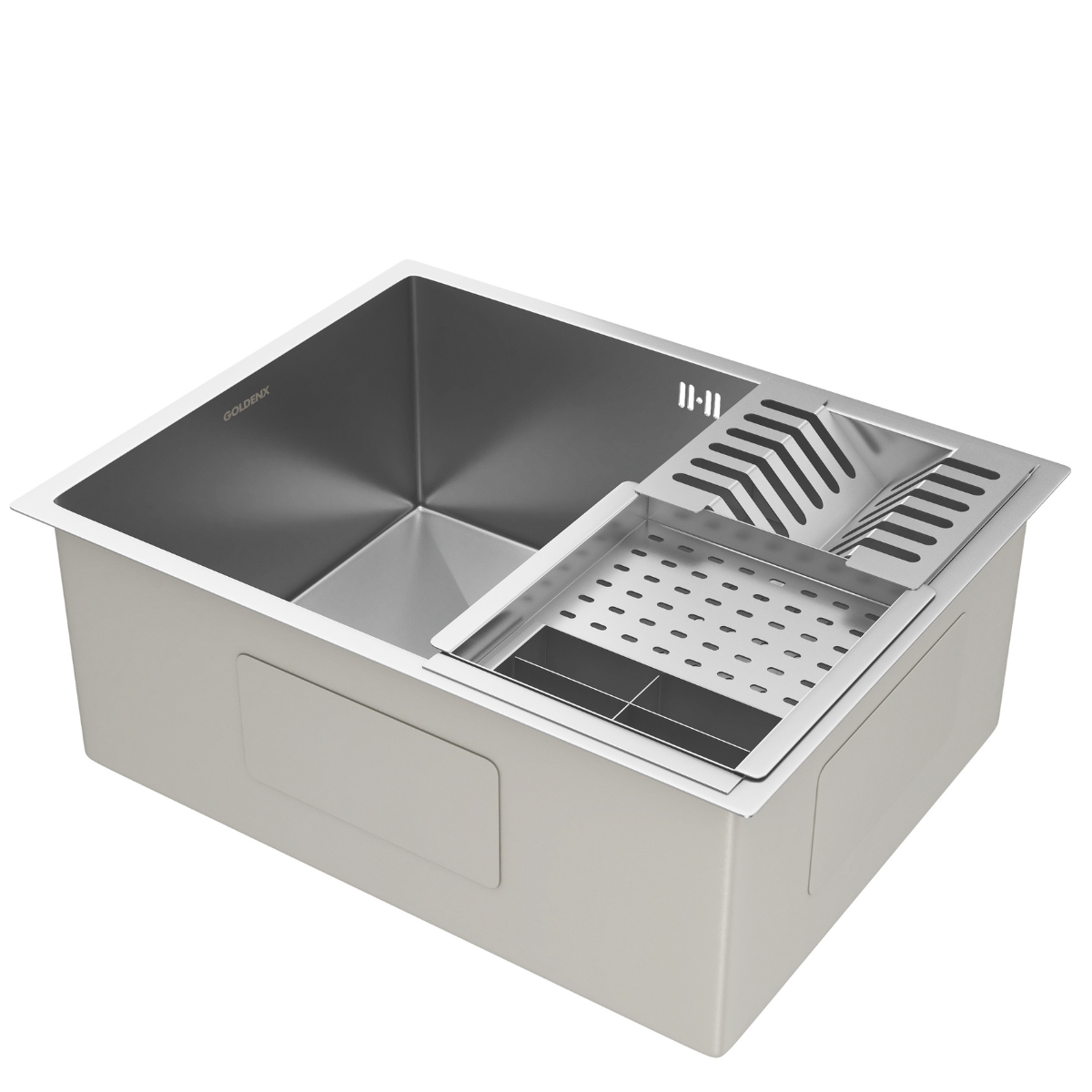Cuba Gourmet para Cozinha Malibú Aço Inox 304 Quadrada com Calha Escorredor Goldenx