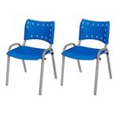 Ver imagem 2 de Cadeira Iso Base Cinza Escola, Escritório - Kit 2 Un
