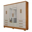 Ver imagem 1 de Guarda Roupa Casal Berlim 6 Portas 6 Gavetas com Espelho e Pés Cinamomo Fendi - Novo Horizonte