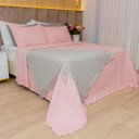 Ver imagem 1 de Kit Colcha King 300 Fios Lese Bordado Inglês 3 Peças Cor:Rose