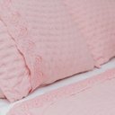 Ver imagem 3 de Kit Colcha King 300 Fios Lese Bordado Inglês 3 Peças Cor:Rose