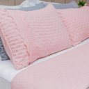 Ver imagem 4 de Kit Colcha King 300 Fios Lese Bordado Inglês 3 Peças Cor:Rose