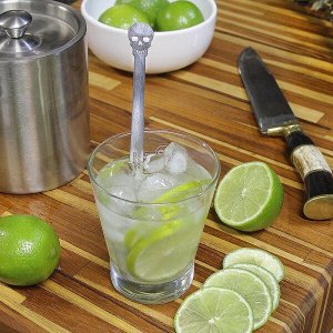 Mexedor de Drinks e Sucos - Bar - Caveira - Inox - 2 Peças