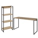 Ver imagem 1 de Kit Escritório Estante Areta 4 Prateleiras Mesa Industrial Aspen 135cm C01 Carvalho - Lyam Decor