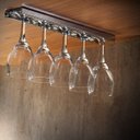 Ver imagem 1 de Suporte Porta Taças Teto Prateleira Vidro 40Cm Inox-Base 8Cm