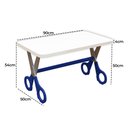 Ver imagem 2 de Mesa Infantil Tesoura Azul Tampo Branco Retangular Base Temática para Estudos e Desenhos Mobília Dec