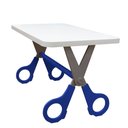 Ver imagem 4 de Mesa Infantil Tesoura Azul Tampo Branco Retangular Base Temática para Estudos e Desenhos Mobília Dec