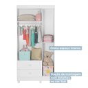 Ver imagem 7 de Guarda-roupa Roupeiro Life 3 Portas 2 Gavetas Tigus Baby - Flex Color Branco/ypê/branco