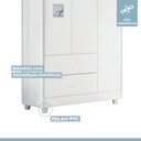 Ver imagem 4 de Guarda-roupa Roupeiro Life 3 Portas 2 Gavetas Tigus Baby - Flex Color Branco/ypê/branco