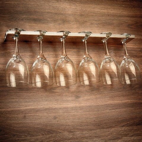 Suporte Porta Taças de Parede - Inox Escovado