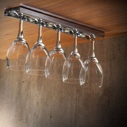 Suporte Porta Taças Teto -Inox-40 Cm Para taças Base 8 Cm - 1