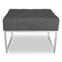 Ver imagem 4 de Puff Lisa Suede Grafite Base Metálica Industrial Prata - Pallazio