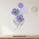 Ver imagem 1 de Adesivo Floral Boho Roxo Estilo Nórdico 50x90 Minimalista Abstrato