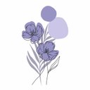 Ver imagem 2 de Adesivo Floral Boho Roxo Estilo Nórdico 50x90 Minimalista Abstrato