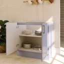 Ver imagem 4 de Balcão Planejado 2 Portas 80cm sem Tampo Marselha CabeCasa MadeiraOriginals Azul/Sereno