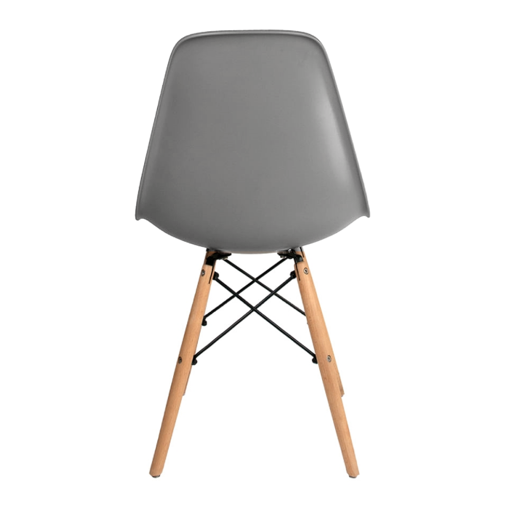 Cadeira Quarto Escritório Sala Charles Design Eames Eiffel Wood - Cinza - 5