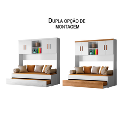 Bicama com Ponte 4 Portas Flex 3842 Branco Nature - Peternella - 4