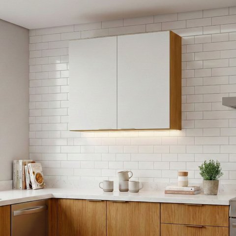 Armário Aéreo de Cozinha 100% Mdf 2 Portas 0,80m Lais