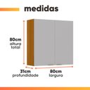 Ver imagem 4 de Armário Aéreo de Cozinha 100% Mdf 2 Portas 0,80m Lais