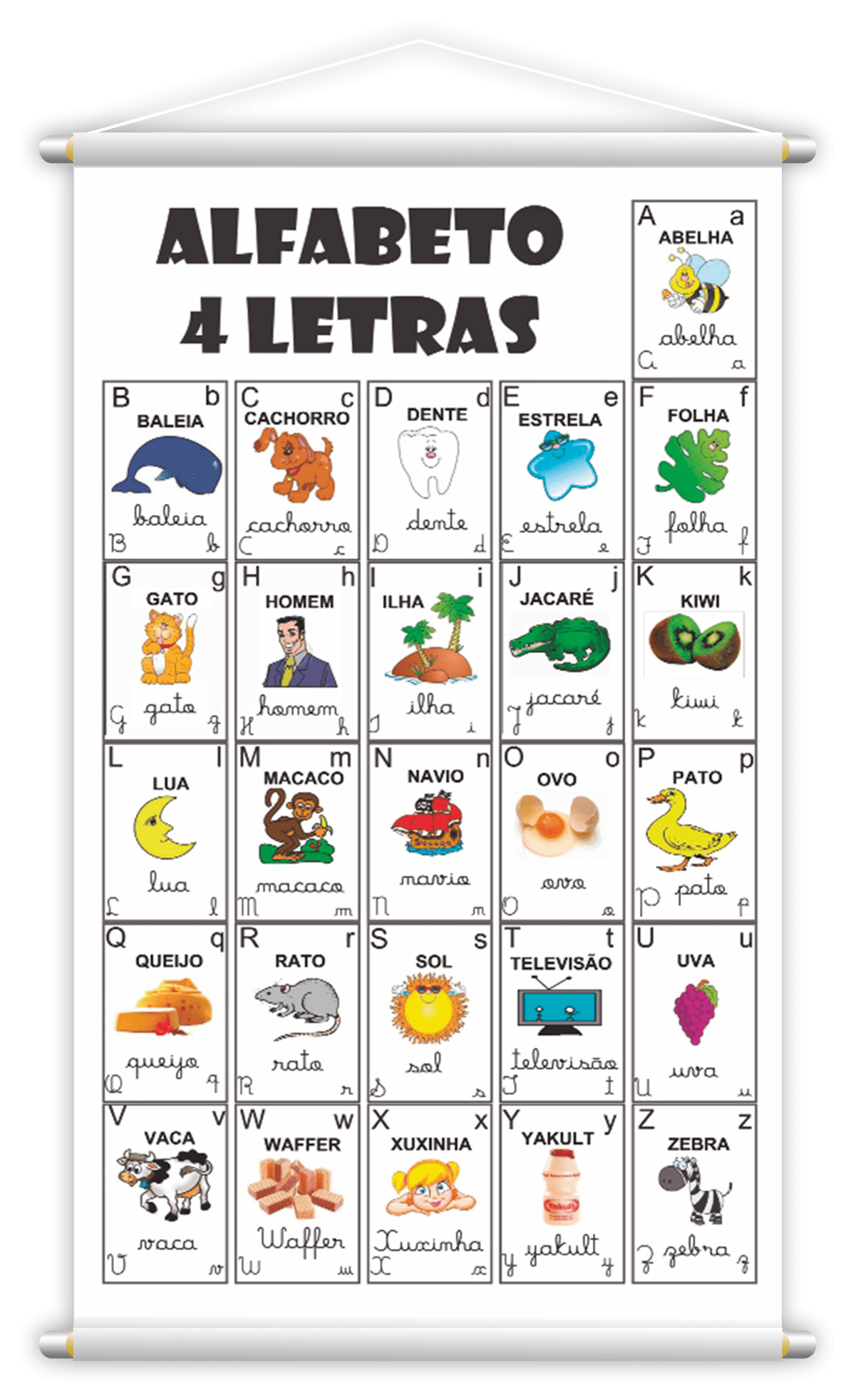 Alfabeto 4 Letras + Silabário Simples Kit 2 Banners Grande - 3