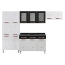 Ver imagem 2 de Cozinha Completa Modulada de Aço 4 Peças com Vidros e Gabinete Pia Multimóveis CR20352 