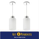 Ver imagem 1 de Kit 2 Pendentes/Luminárias Track em Vidro Leitoso 1xE27 - Startec