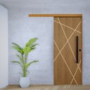 Ver imagem 2 de Porta de Correr Agatha Trilho Embutir Pux. Tubolar Preto 92 X 2.10 Lado Direito – Hale
