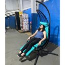 Ver imagem 4 de Cadeira Balanço Espreguiçadeira Meia Lua Piscina Area Lazer Jardim Varanda Quintal Acolchoada Confor