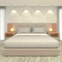 Ver imagem 1 de Cama King Cabeceira 2 Mesas C/ Gaveta e Nicho Mdf sob Medida Cor:carvalho Malva com Titânio