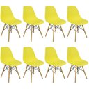 Ver imagem 3 de Kit 8 Cadeiras Charles Eames Eiffel Wood Design Amarelo