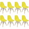 Kit 8 Cadeiras Charles Eames Eiffel Wood Design Amarelo - 3