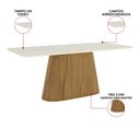 Ver imagem 3 de Mesa de Jantar Tampo Vidro 200cm 8 Lugares Canto Curvo Melina H02 - D'Rossi Nature/Off White