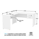 Ver imagem 2 de Mesa de Escritório em L 140x60cm com Gaveta + Cadeira Ergonômica Reclinável