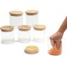 Kit 6 Potes Vidro Tampa Bambu Porta Mantimentos Hermético - 3