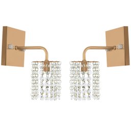 Kit 2 Arandelas De Cristal Legitimo Clearcast Cobre - 1