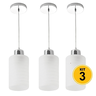Kit 3 Pendentes/Luminárias Track em Vidro Leitoso 1xE27 - Startec - 1