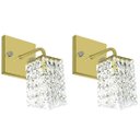 Ver imagem 1 de Kit 2 Arandelas De Cristal Legitimo Clearwall Dourada