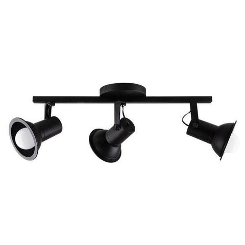 Spot Sobrepor Trilho Direcionável Octa Cupps Preto 03 Lâmpadas E27 Bivolt Design Moderno Quarto/sala