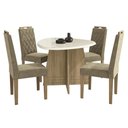 Ver imagem 6 de Conjunto: Mesa Sala Jantar Lótus Tampo Madeirado C/ Vidro 105x135cm e 4 Cadeiras 2cad153 Nogueira/