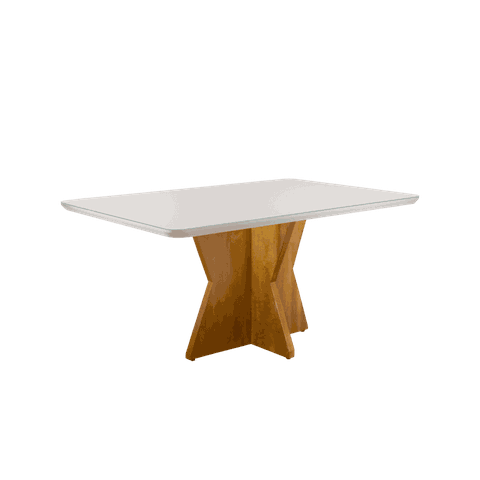 Mesa de Jantar Moderna com Vidro - Cristal-1,80x0,90m - Móveis Mundial